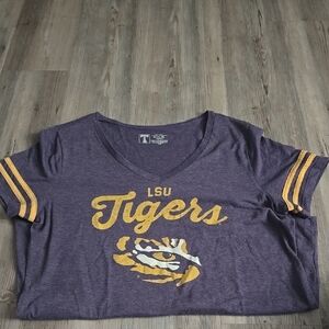 Purple LSU Tigers V-Neck T-Shirt